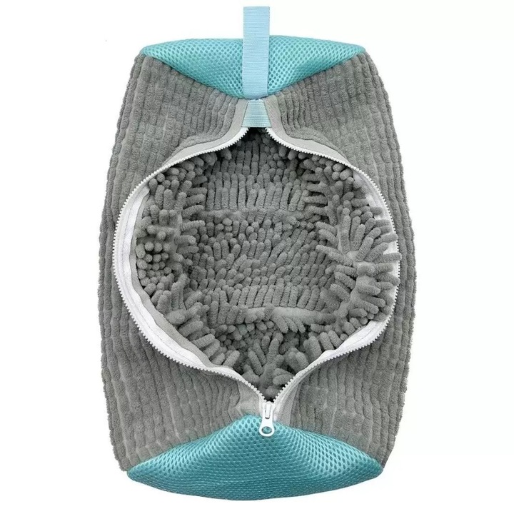 Торба за пране на обувки, защита за обувки, за перална машина, многократна употреба, 39x19 см, сива, UXINHOME