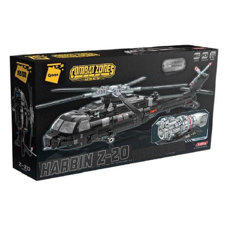 QMAN 23016 - Многоцелеви хеликоптер Harbin Z-20 - 100% съвместима с Technic строителна играчка