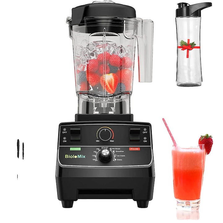 Blender vertical Zelmer ZHB4650 Vario 1400 W, functie Turbo, 4 lame din otel inoxidabil, gri/inox
