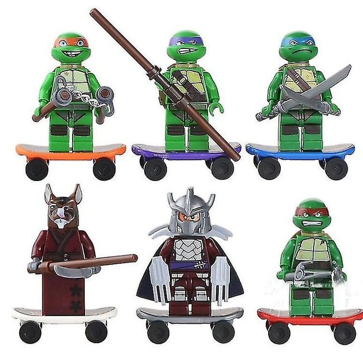 Set de blocuri de constructie educationale pentru copii, Teenage Mutant Ninja Turtles, multicolor, 30x30cm