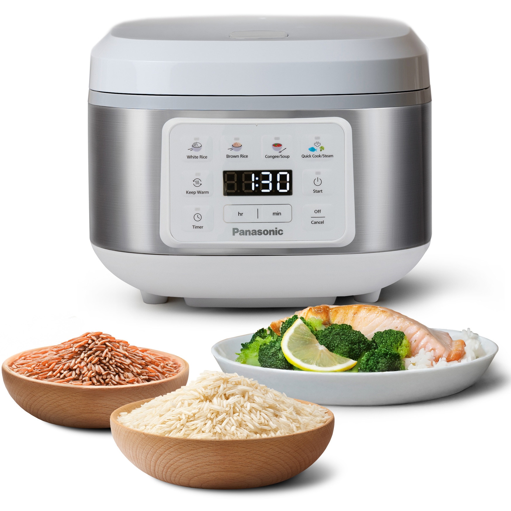 Aparat multifunctional pentru gatit orez si gatit cu abur Panasonic SR-DA152WXE, 4l, tehnologie fyzzy logic, 4 programe automate, oala cu invelis ceramic antiaderent fara PFAS/BPA,