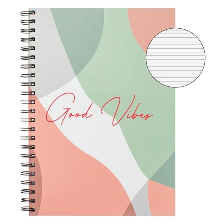Тетрадка B5 Antbro със спирала – Мека корица „Good Vibes“ – 3 предмета – 96 листа – Ученически пособия за момичета