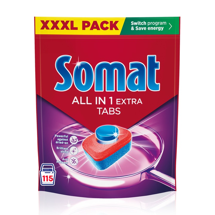 Капсули за съдомиялна машина Somat All in One Extra, 115 измивания