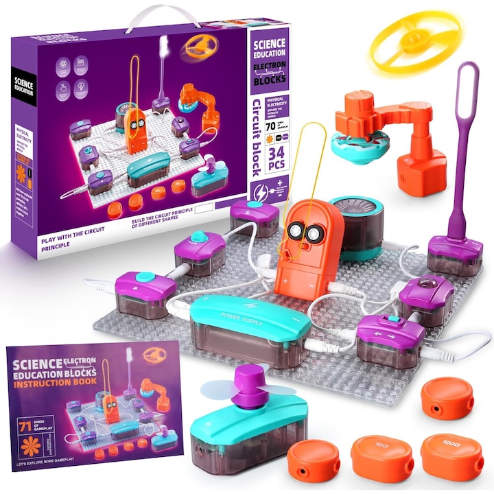 Proiecte STEM pentru copii 6-12 ani, XGETOP®, 70 experimente stiintifice, jocuri educative