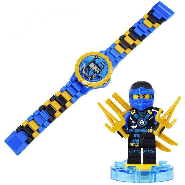 Ceas pentru copii rotataiv, design unic, impermeabil, silicon, 3-10 ani, cu minifigurina