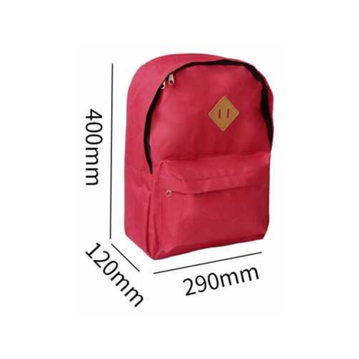 Ghiozdan scolar burgundy mare si mic exterior simplu elegant