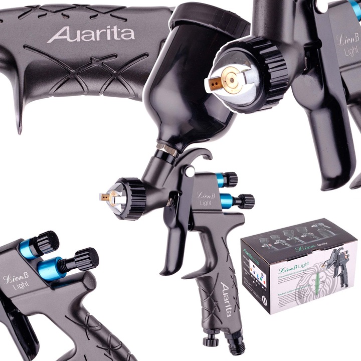 Pistol Vopsit Mini AUARITA LION B LIGHT HVLP 0.8mm, Rezervor 250ml, Consum Redus