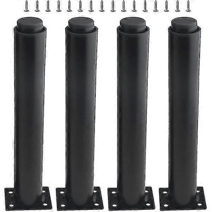 Set de 4 picioare metalice ajustabile pentru mobilier, 25-42cm, negru