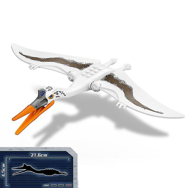 Set de blocuri de constructie dinozauri T-rex Quetzalcoatlus Baryonyx, 3+ ani, plastic, multicolor