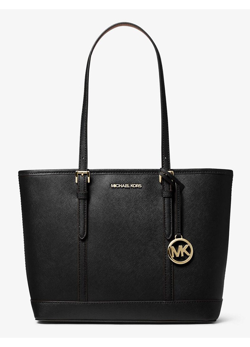 てんこ様MICHAEL KORS - Jet Set Travel Small Jet Set Travel Small Pebbled Leather Crossbody Bag in BLACK