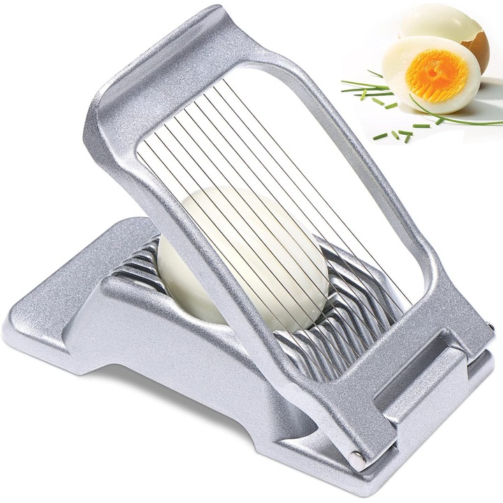 Feliator oua multifunctional 2 in 1, otel inoxidabil, aluminiu, ergonomic, 10 fire, 18x10cm