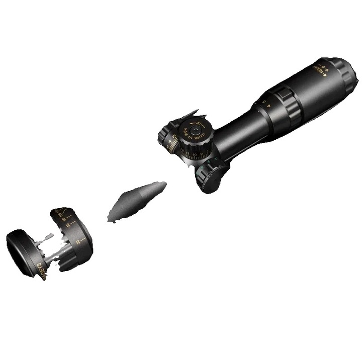 Оптичен прицел 4-16x, осветен, водоустойчив и устойчив на мъгла, 20 мм, 340x44 мм, 600 г