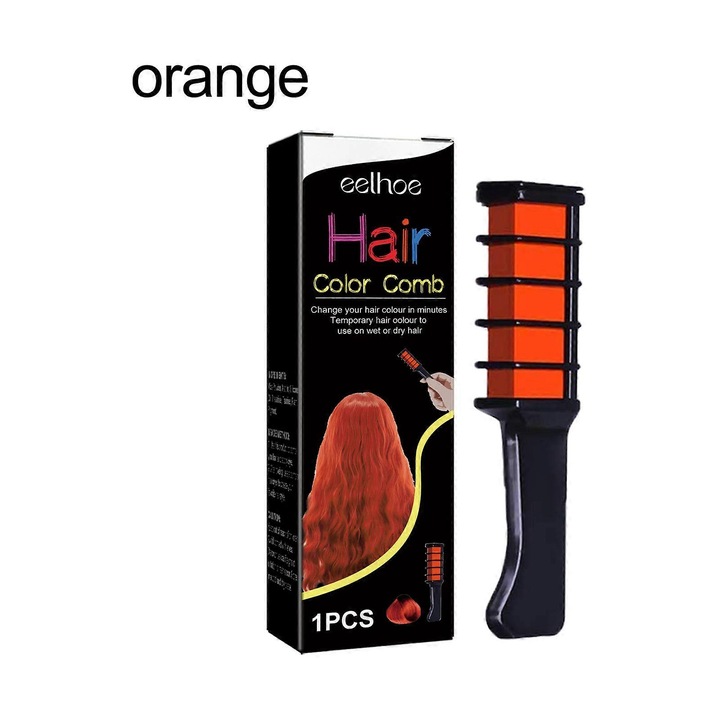 Pieptan cu vopsea pentru par, EELHOE, portocaliu