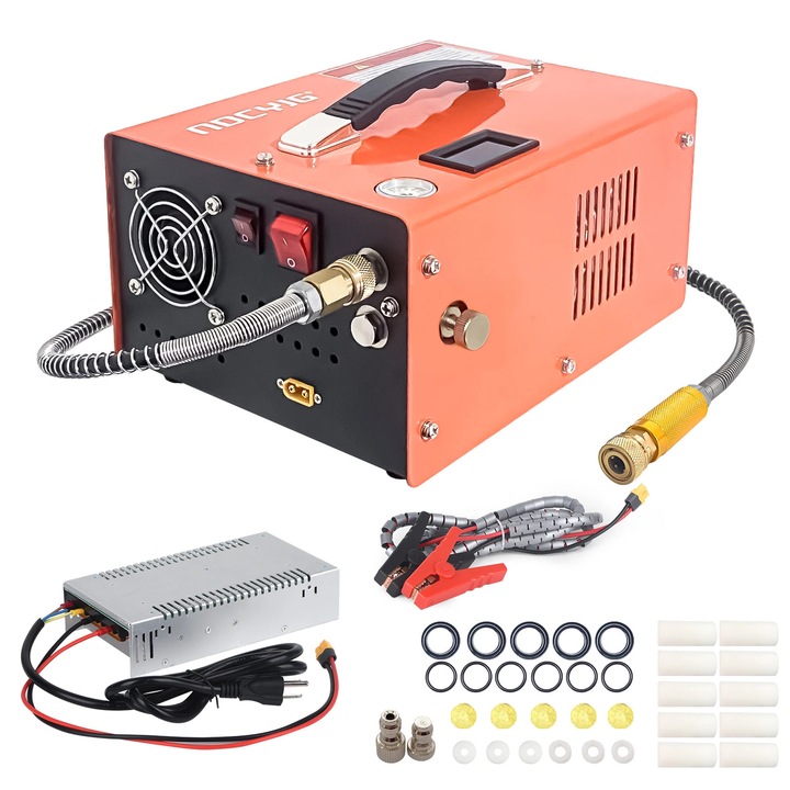 Преносим въздушен компресор, 110 V, работа без масло, система за безопасно изпускане на въздух, 6,7 кг