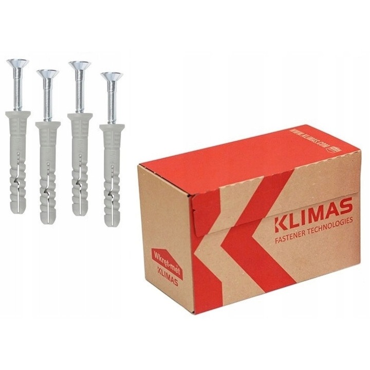 Gyors dübelek Klimas SM-06040, 6x40mm, 50 darabos készlet, famelemek rögzítéséhez