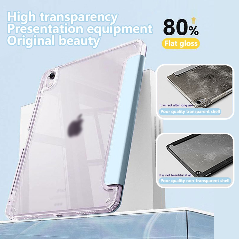 Husa de protectie pentru iPad Air 6 11 inch, potrivita pentru iPad sau iPadPro Air 6 11 inch M2 2024 / iPad Air 4 5 2020/2022 10.9 inch, cu doua rame de lentila inlocuibile, albastru ceresc