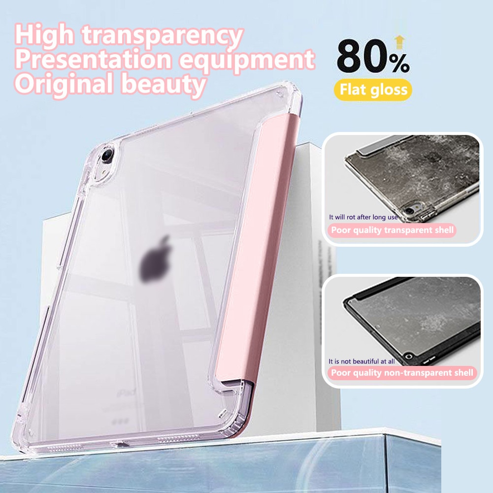 Husa de protectie pentru iPad Air 6 11 inch, potrivita pentru iPad sau iPadPro Air 6 11 inch M2 2024 / iPad Air 4 5 2020/2022 10.9 inch, cu doua rame de lentila inlocuibile, roz deschis
