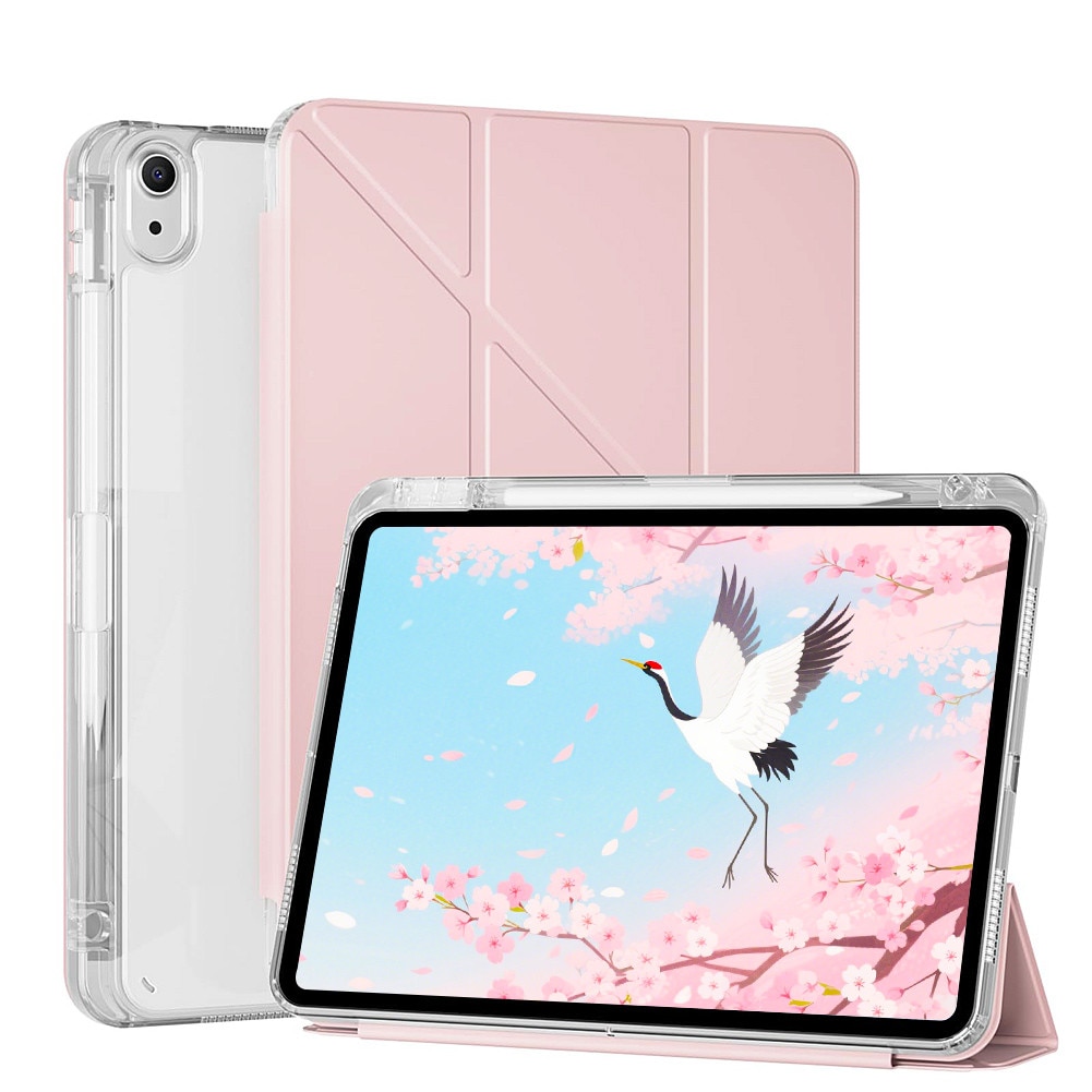 Husa de protectie pentru iPad Air 6 11 inch, potrivita pentru iPad sau iPadPro Air 6 11 inch M2 2024 / iPad Air 4 5 2020/2022 10.9 inch, cu doua rame de lentila inlocuibile, roz deschis