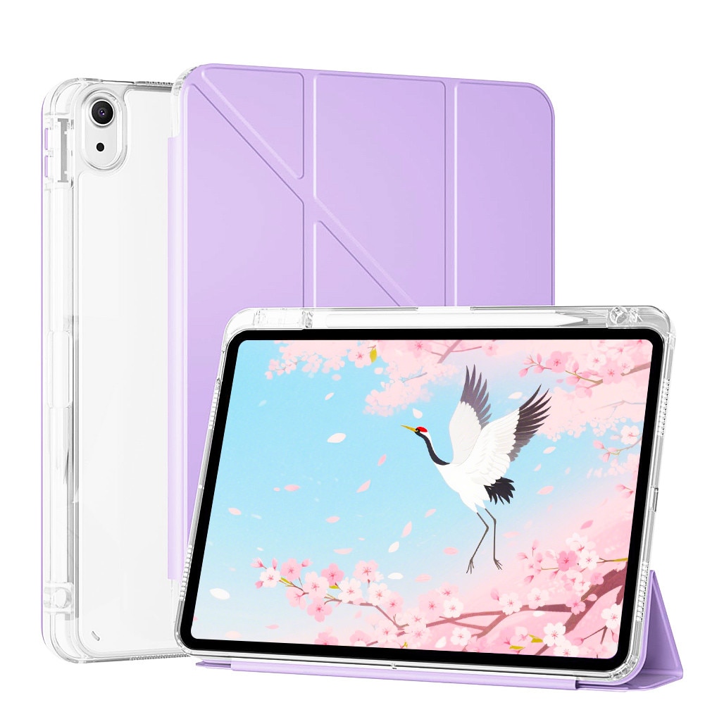 Husa de protectie pentru iPad Air 6 11 inch, potrivita pentru iPad sau iPadPro Air 6 11 inch M2 2024 / iPad Air 4 5 2020/2022 10.9 inch, cu doua rame de lentila inlocuibile, violet deschis