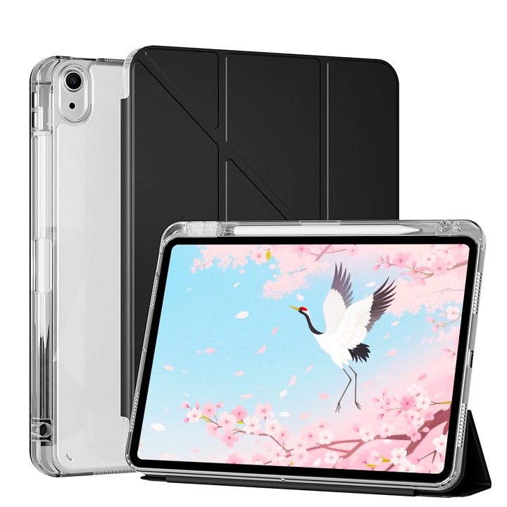 Husa de protectie pentru iPad Air 6 11 inch, potrivita pentru iPad sau iPadPro Air 6 11 inch M2 2024 / iPad Air 4 5 2020/2022 10.9 inch, cu doua rame de lentila inlocuibile, neagra