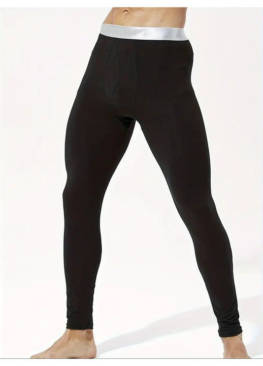 Pantaloni termici slim, Negru