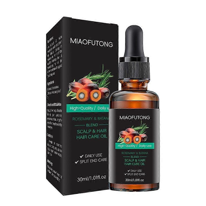 Ulei organic pentru cresterea parului, Batana, cu ulei de rozmarin, 3 piese, pentru hidratarea parului si ingrijirea scalpului