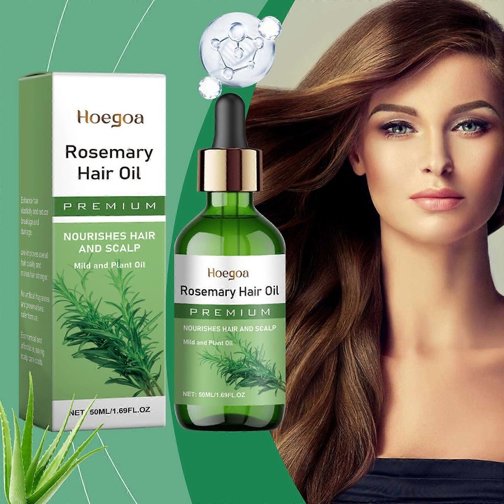 Натурално масло за коса с розмарин, терапия за растеж на косата, 1 бр., 50 мл Hoehoa