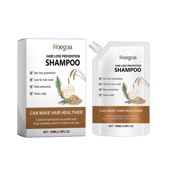 Sampon de par, cu ulei de ghimbir si jojoba, Hoegoa, set 3 buc, hidratant, pentru toate tipurile de par