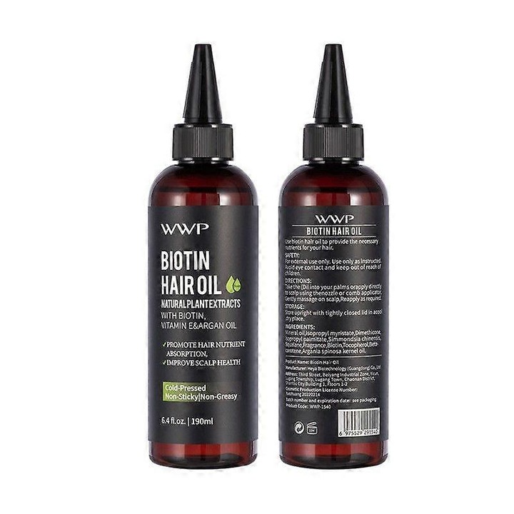 Ulei de par 100% natural cu biotina, pentru intarirea parului, ulei de jojoba si ulei de ricin