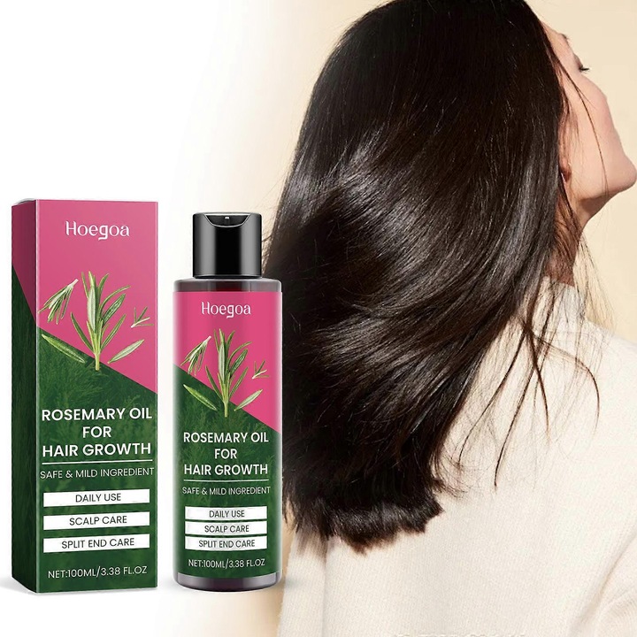 Ulei de Rozmarin pentru Cresterea Parului, Tratament cu Ulei de Jojoba si Ulei de Ricin, Set 3pcs