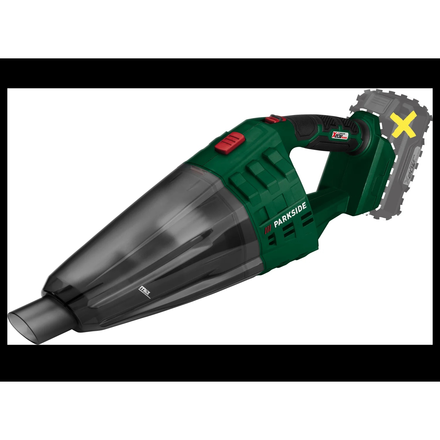 Aspirator de mână fără fir PARKSIDE PHSSA 20-Li D2, 20V, Aspirație 5.5kPa, Rezervor 650ml, fără baterie și încărcător