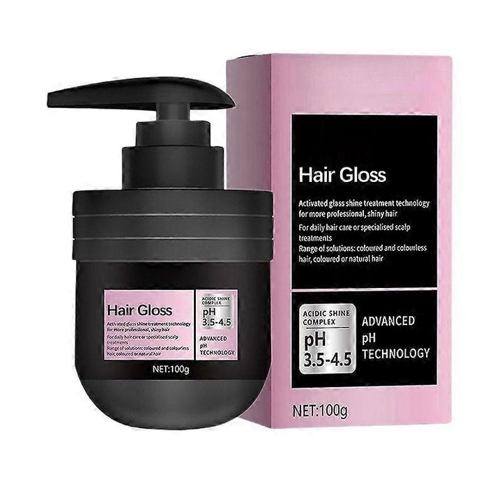 Masca de par Glycolic Hair Gloss, set 3PCS, textura neteda, stralucire de lunga durata, pentru par uscat si deteriorat