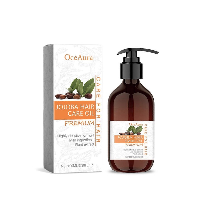 Set de ulei esential pentru ingrijirea parului cu ulei de jojoba, OceAura, 3 bucati