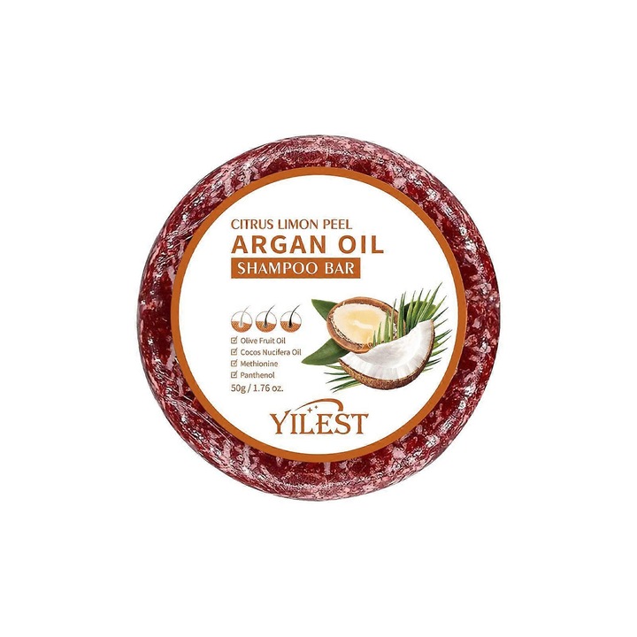 Sampon solid pentru par cu rozmarin, Yilest, curatare profunda, ulei de masline si unt de shea, 100g