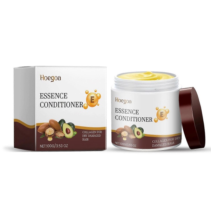 Masca de par hidratanta, hoegoa, Collagen, ulei de avocado si unt de shea, reparare, set 3 bucati