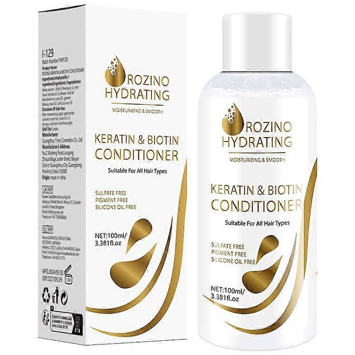 Masca de par, Keratin Biotein, tratament reparare, anti-frizz, set 2 bucati
