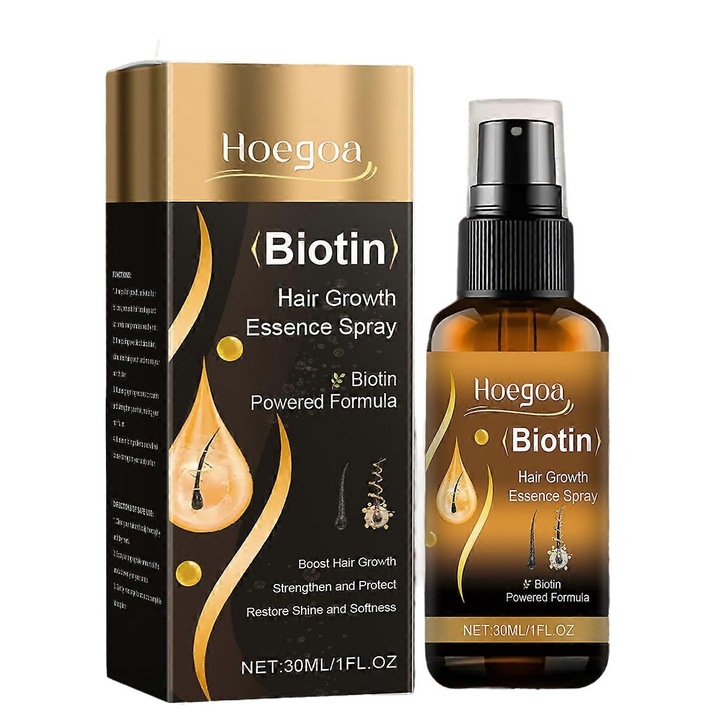 Serum de Crestere a Parului cu Biotina, Tratament Anti-Cadere, Formula Hranitoare, 1PCS