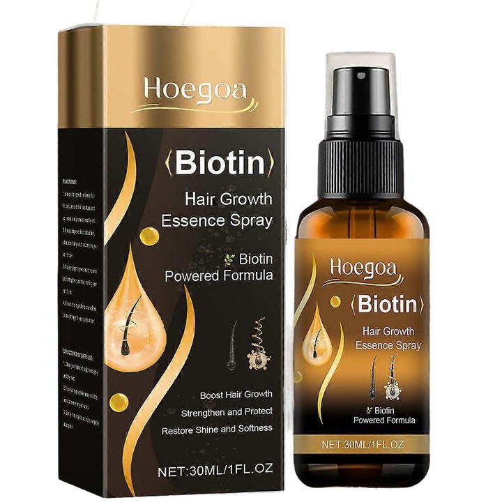 Serum de Crestere a Parului cu Biotina, Tratament Natural pentru Par Subtire si Fragil, 1PCS