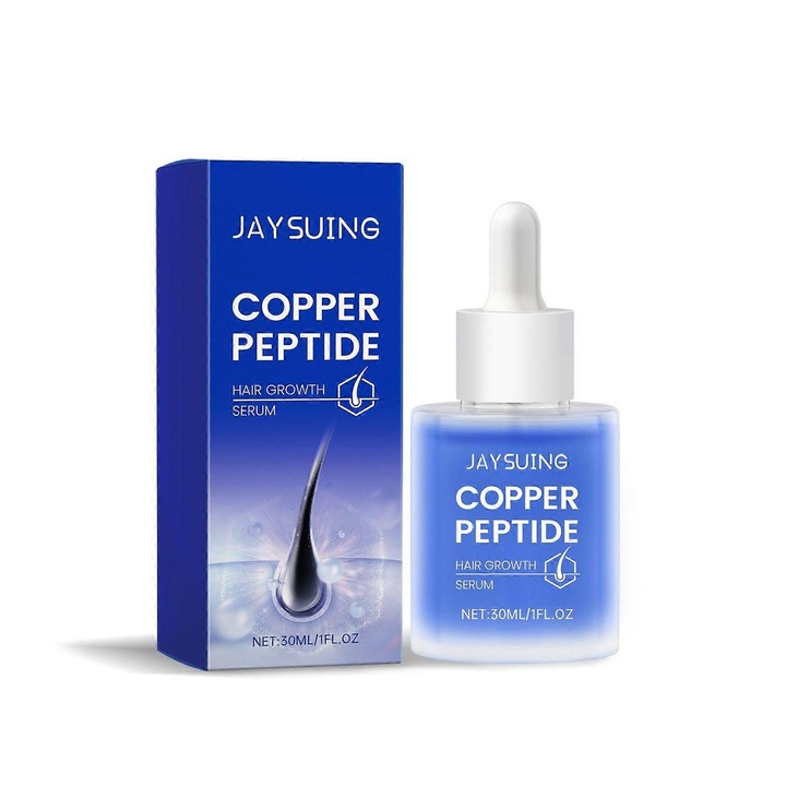 Ser pentru Cresterea Parului cu Peptide de Cupru, Jaysuing, Tratament pentru Par Uscat si Deteriorat, Set 3 buc, 30 ml