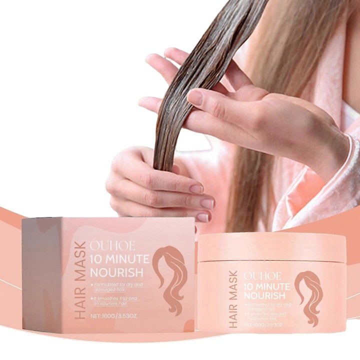 Masca de par 10 minute, hranitoare, hidratanta, reparatoare, pentru par mai gros si mai moale