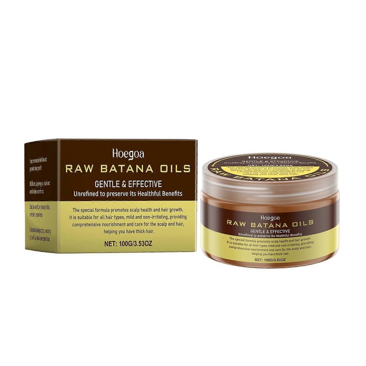 Ulei Batana pentru Cresterea Parului, 2 buc, hraneste parul deteriorat, hidrateaza scalpul, previne caderea parului, Hoegoa