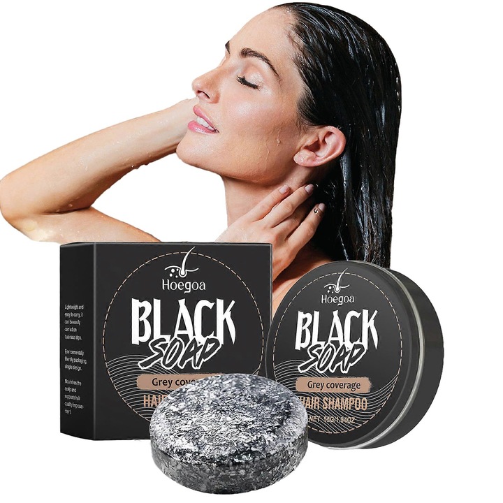 Твърд шампоан за коса, с екстракт от черен сусам, подхранваща формула