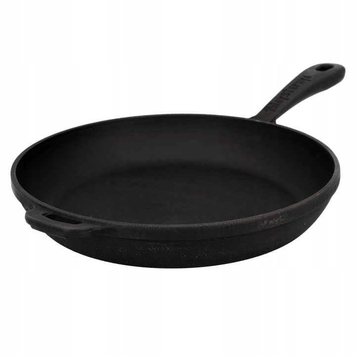 Tigaie din fonta Maysternya 22 cm, maner 14 cm, negru, dimensiuni 22x14x39x4.5 cm