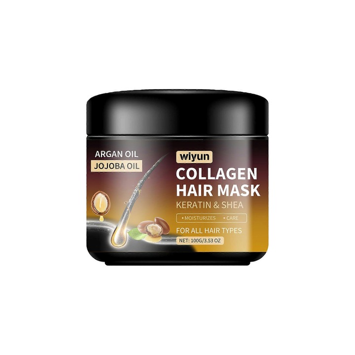 Masca de par cu colagen, Wiyun, tratament de reparare profunda, 100g, pentru toate tipurile de par, 3 bucati