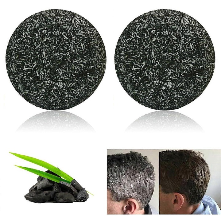 Sampon solid pentru par alb, 2 bucati, ingrediente naturale, ginseng, sustine circulatia scalpului