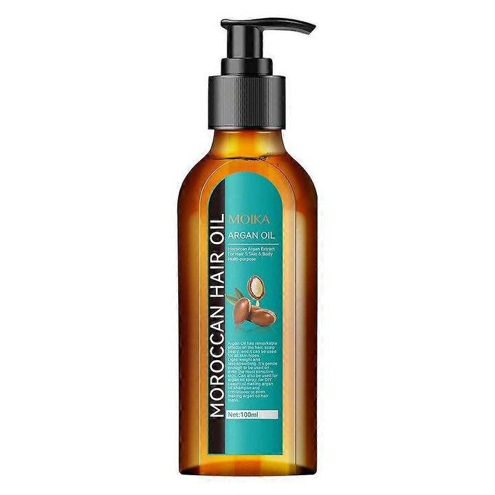 Ulei de par hranitor 100ml, argan, pentru par stralucitor si neted, potrivit pentru toate tipurile de par, Moika