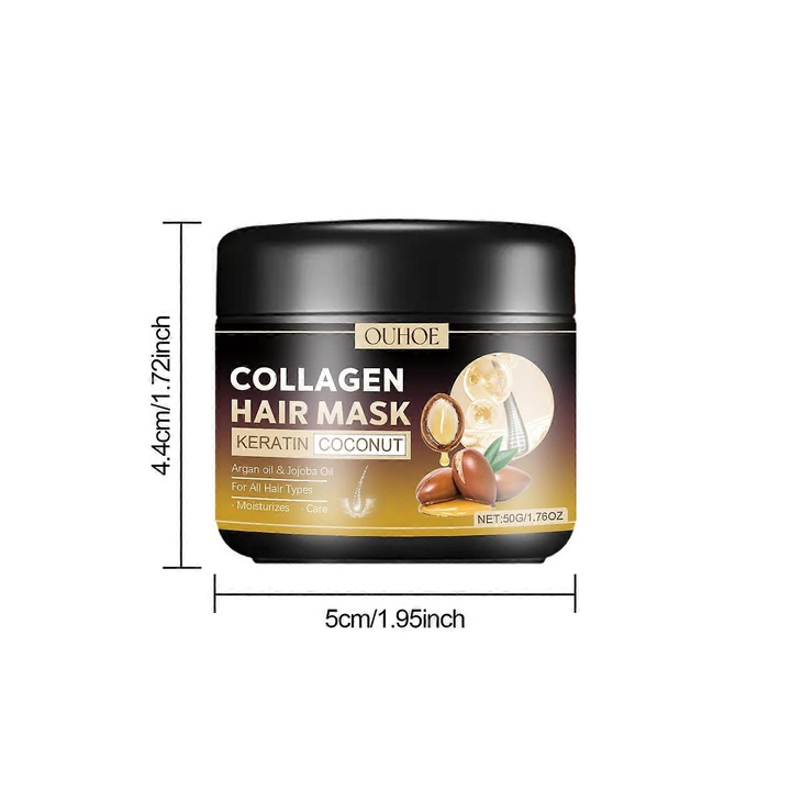 Masca de par, reparare profunda, 1x, textura cremoasa, efecte hidratante, OUHOE