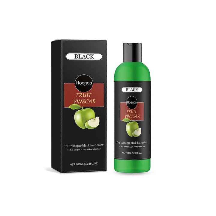 Sampon de par cu otet de fructe, natural, negru, Hoegoa, 100ml