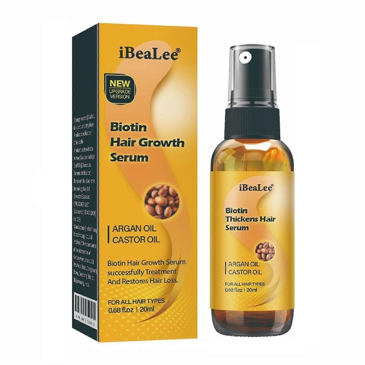 Spray Biotin 20ml pentru par puternic, IBEALEE, masaj scalp, solutie nutritiva impotriva caderii parului