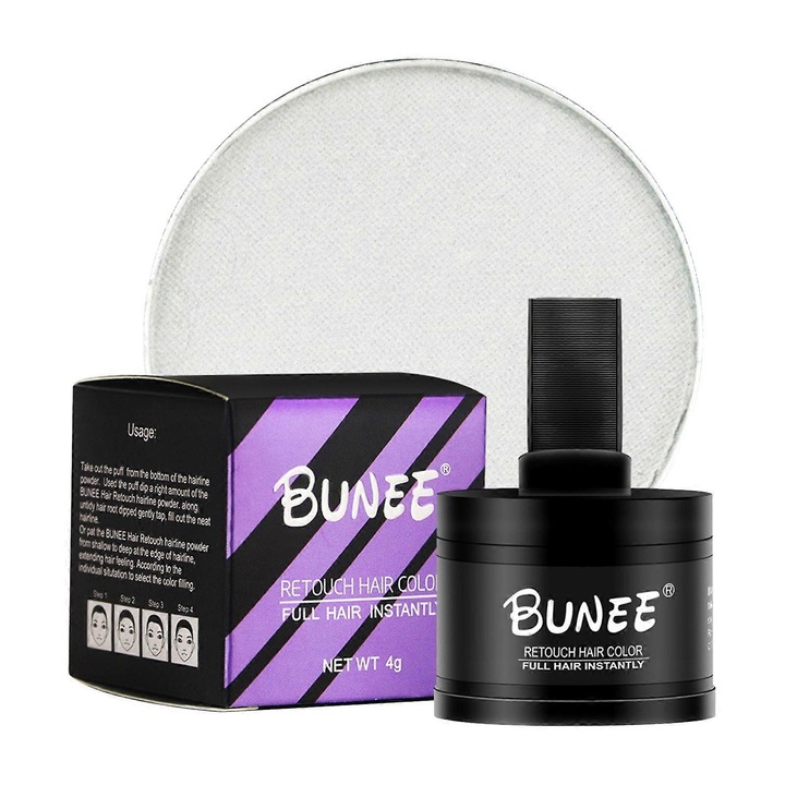 Homlokfeltöltő púder, 4g, méret 5.5x5.5x5.5cm, többszínű, tükörrel ellátott készlet, Bunee